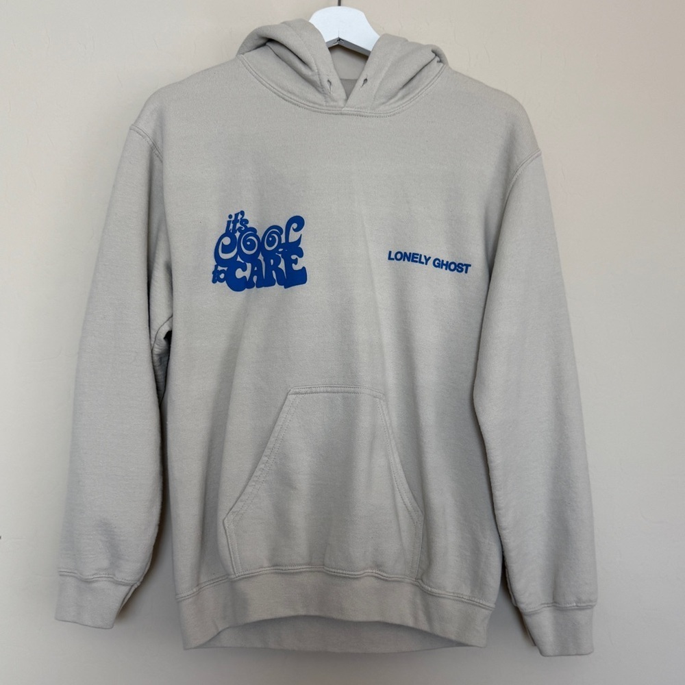 Lonely Ghost Cream It’s Cool to Care Hoodie size small - Picture 4 of 10